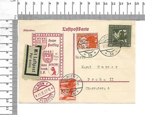 21.3.1927 Luftpostkarte erster Flug Wien Berlin geprüft BPP par avion ; 61882 - Picture 1 of 5