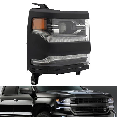 For 2016-2018 Chevy Silverado 1500 Full LED Headlight Assembly Headlamp with DRL Foto 1 de 4