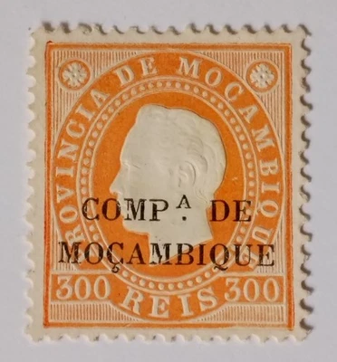 Sello de la Compañía Mozambique, 1892, sc#9, sin usar, NG, en relieve Foto 1 de 2