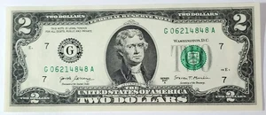 ⭐ WOW * Unzirkuliert 2017 Zwei Dollar Schein jetzt ** KOSTENLOSER VERSAND ** ⭐ - Bild 1 von 6