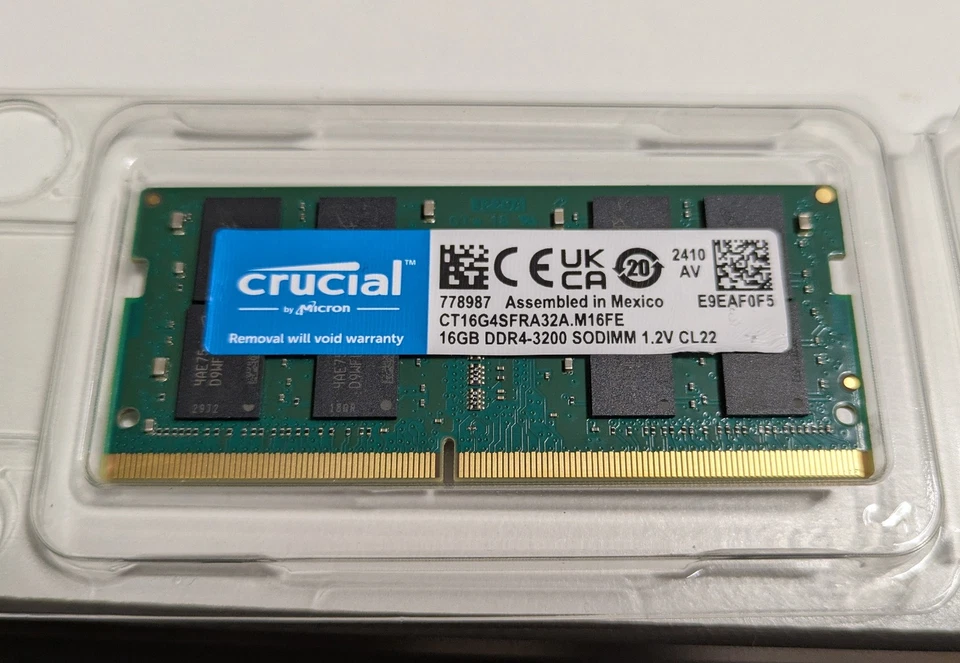 Crucial 16GB DDR4-3200 SODIMM CL22 (2933MHz oder 2666MHz) Laptop Arbeitsspeicher - Bild 1 von 1