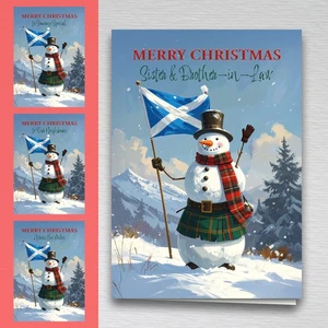 Lustige schottische Weihnachtskarte für Erwachsene, Familie, Freunde - Schneemann trägt Kilt - Bild 1 von 211