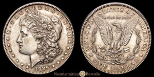 Estados Unidos. Dólar Morgan. 1 dólar. 1889. Filadelfia. (Km-110). Plata. 26,8 - Imagen 1 de 3