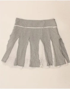 STEFANEL Womens A-Line Skirt IT 44 Medium W34 Grey Colourblock Cotton CM75 - Picture 1 of 3
