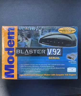 Creative Modem Blaster V.92 Serial External 56K Dial-Up Modem Retro PC NEW - Image 1 of 4