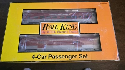 Rail King by MTH O Scale Rock Island 4-Car 60' Streamlined Passenger Set - Image 1 of 4