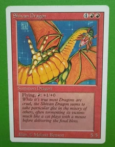 Magic the Gathering MTG Revised SHIVAN DRAGON LP/EX Rare 1994 Vintage Nice! - Picture 1 of 5