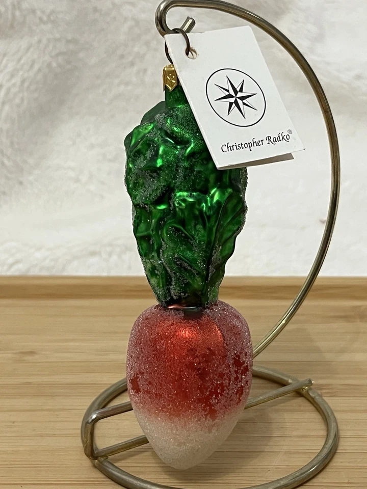 De colección 1996 Christopher Radko rábano frío #98-247-0 jardín adorno fresco Foto 1 de 4