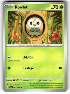 Pokemon Shrouded Fable Card 003/064 Rowlet - Picture 1 of 4