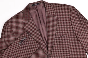 Custom Ermenegildo Zegna Traveller Red Plaid Check Wool Blazer 44R - Picture 1 of 12