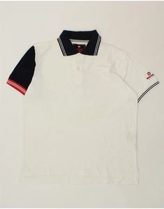 MURPHY & NYE Mens Graphic Polo Shirt Large White Colourblock Cotton NX02 - Picture 1 of 3