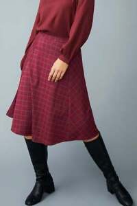 Capture - Womens Skirts - Midi - Winter - Red - Check - A Line - Casual Fashion