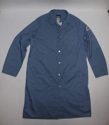 Bulwark Protective Blue FR Flame Resistant Lab Coat Jacket Size L KEL2LB4 - Image 1 of 4