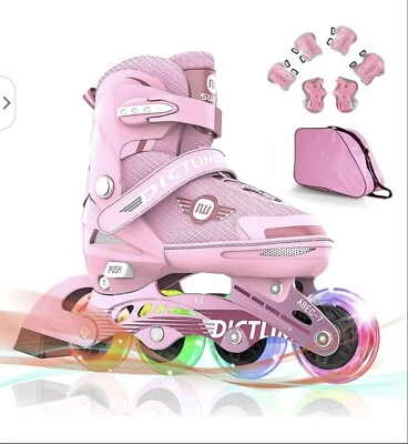 Patins em linha, lâminas de rolo para meninos e meninas, ajustáveis em linha... - Imagem 1 de 4
