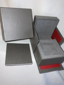 Michele Original Gray Watch Box Storage Case w/Warranty Card +Instruction Book * - Picture 1 of 6