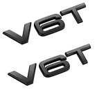 2 x Black V6T Glossy Car Styling Fender Badge Emblem For All Audi Models
