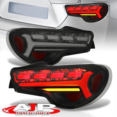 JDM LED Tube Smoke Brake Tail Lights Pair For 2013-2020 Subaru BRZ Toyota FRS 86 - Image 1 of 4