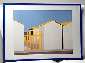 Quadro Litografia Vittorio Stoppa (Genova, 1950) paesaggio marino spiaggia 70x50 - Foto 1 di 4