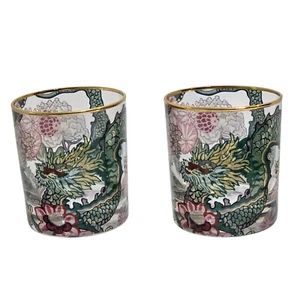 Set 2 Williams Sonoma Schumacher Chiang Mai Dragon Double Old Fashion Glas Rarität - Bild 1 von 6