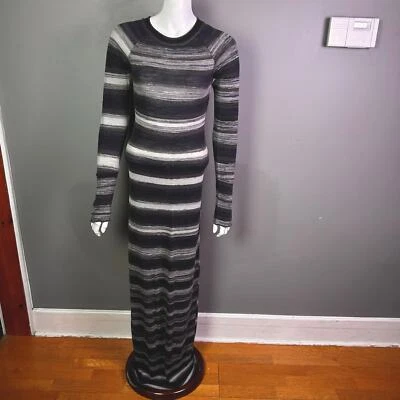 A.L.C. vestido pequeño suéter largo longline camisa rayas manga larga bodycon Foto 1 de 4