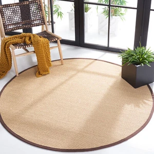 Safavieh Power Loomed Natural Fiber Collection Maize/Brown Area Rugs - NF141C - Picture 1 of 18