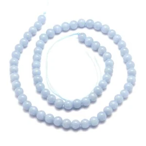 Blue Angelite Beads Plain Round 6mm Strand Of 60+ - Picture 1 of 1