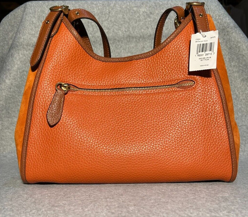 Borsa a tracolla Coach Lori nuova con etichette $450 pelle mista scamosciata Canyon MULTI marrone