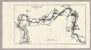 Original Map of River Thames Wargrave via Maidenhead to Boveney 1950 10.5" x 6"