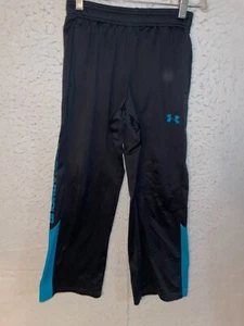 Boys Under Armour UA Sweatpants Youth M gray blue loose drawstring gym - Picture 1 of 7