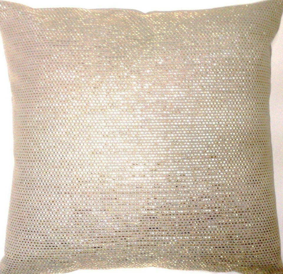 Gold Metallic Silver Thread Woven Cushion Cover Osborne & Little Fabric 16-20” - Image 1 of 1