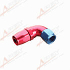 10AN AN10 10AN -10AN 90 Degree Swivel Hose End Fitting Adapter Aluminum Red/Blue