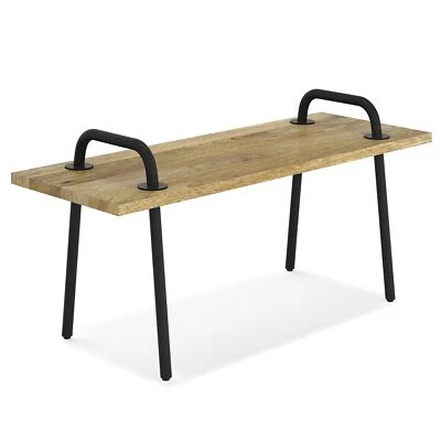 SIMPLIHOME Berkeley SOLID MAGO WOOD 42 Inch Wide Industrial Entryway Bench in - Image 1 of 4