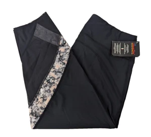 Intimo Womens Floral Pattern Black Leggings | Size: Medium | NWT - Picture 1 of 5