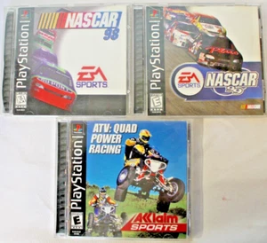 Playstation1 PS1 PAQUETE (3) Nascar 99 y 98 y ATV Quad Power Racing Manual Inc CIB - Imagen 1 de 13