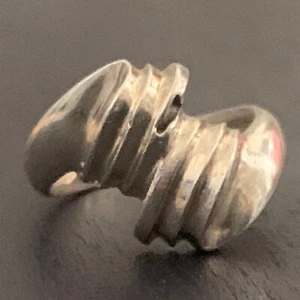 Vintage Sterling Silver Modernist Ribbed Ring Sculptural Artisan Size 6 Handmade - Picture 1 of 9