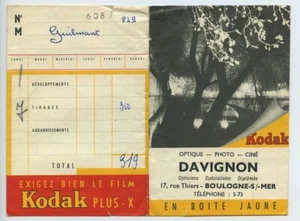 France Boulogne sur Mer Davignon Kodak photo advertising wallet circa 1920- 1950 - Imagen 1 de 3