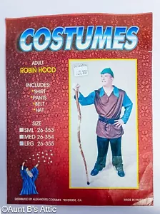 Robin Hood Costume 4Pc Brown/Gr Poly Shirt Pants Belt Hat Fairy Tale Costume XL - Picture 1 of 4