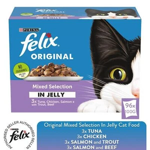 96x100g Felix Katzennassfutter Original gemischte Auswahl in Gelee - begrenzter Lagerbestand - Bild 1 von 9