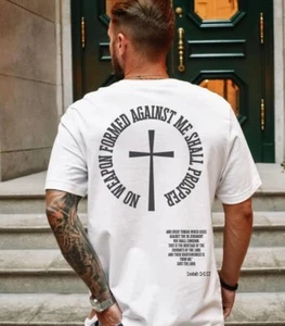 Camisa No Weapon Formed Against Me Proserá, Camisa Jesús es Rey, Cristiana - Imagen 1 de 2