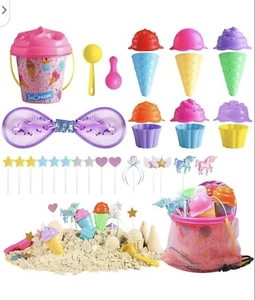 Kids Beach Sand Toys Set - 33Pcs Beach Toys with Ice Cream Sand Molds, Beach... - Picture 1 of 5