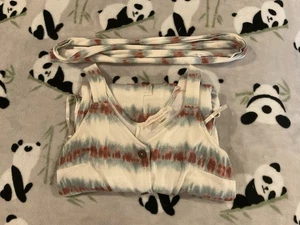 Monteau Los Angeles Women XS Jumpsuit Button Front Sleeveless Waist Tie X-Small - Picture 1 of 9