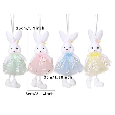 Etiquetas colgantes coloridas de conejito para ideas creativas de decoración de Pascua y vacaciones