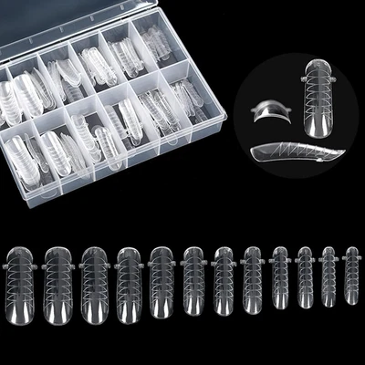 120pcs Clear Full Cover Dual Nail Forms with Scale for UV Gel Acrylic Nail Exten - image 1 of 4
