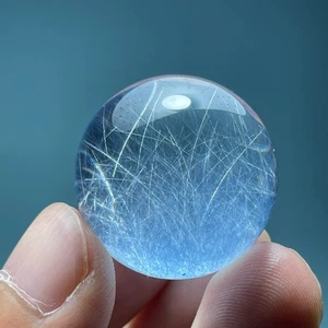 Hermoso espécimen pulido de cuarzo cristal dumortierita azul transparente natural de 124 quilates - Imagen 1 de 9