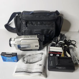 Panasonic PV-DV53D Palmcorder Battery Charger Cables Tapes Carry Bag Bundle - Picture 1 of 21