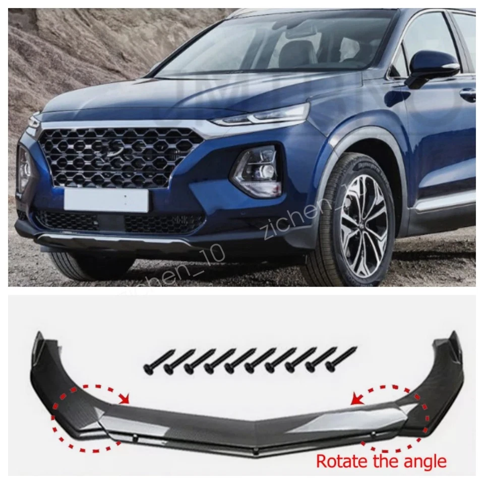 Carbon Fiber Style Front Bumper Lip Chin Splitter For Hyundai Santa Fe Foto 1 de 4