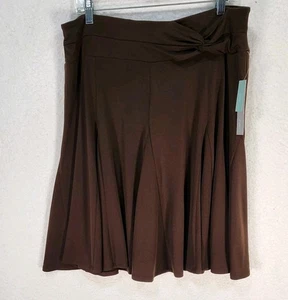 Apt 9 großer dunkelbrauner Damenrock fließend wirbelnd ausgestellt - Bild 1 von 10