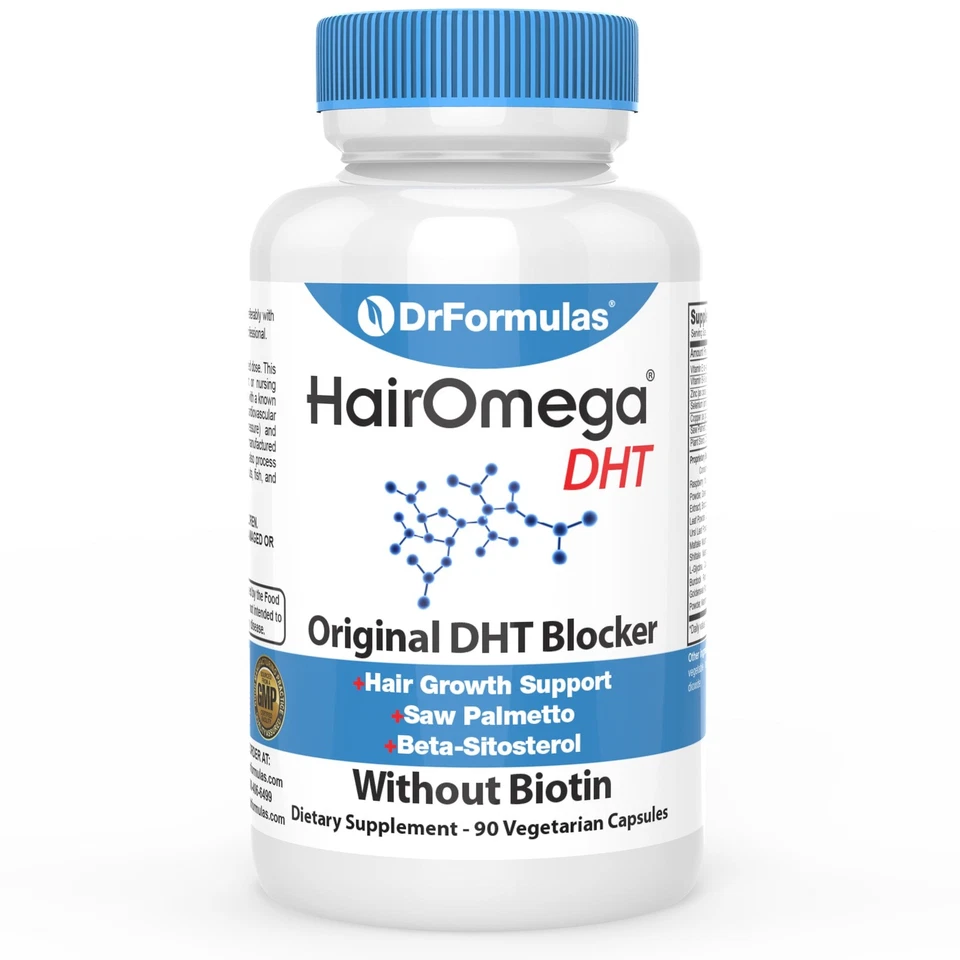 Drformulas Original Hair Vitamins No Biotin Hairomega DHT Blocker Growth Supplem