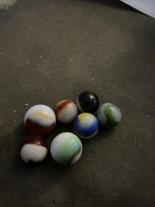 7 Vintage Christensen Agate Peltier Akro Swirl Marbles Mint Very Rare NICE ! - Picture 1 of 7
