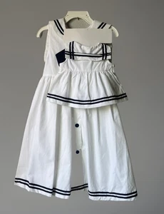 Vestido Good Lad Apparel Niña Blanco Marinero Sin Mangas Talla 5 Vestido Muñeca a Juego - Imagen 1 de 7